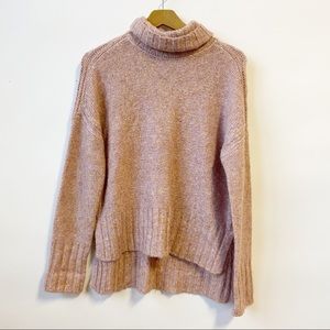 Marled by Reunited Pullover Knit Sweater Turtleneck Rose Gold Women's Medium